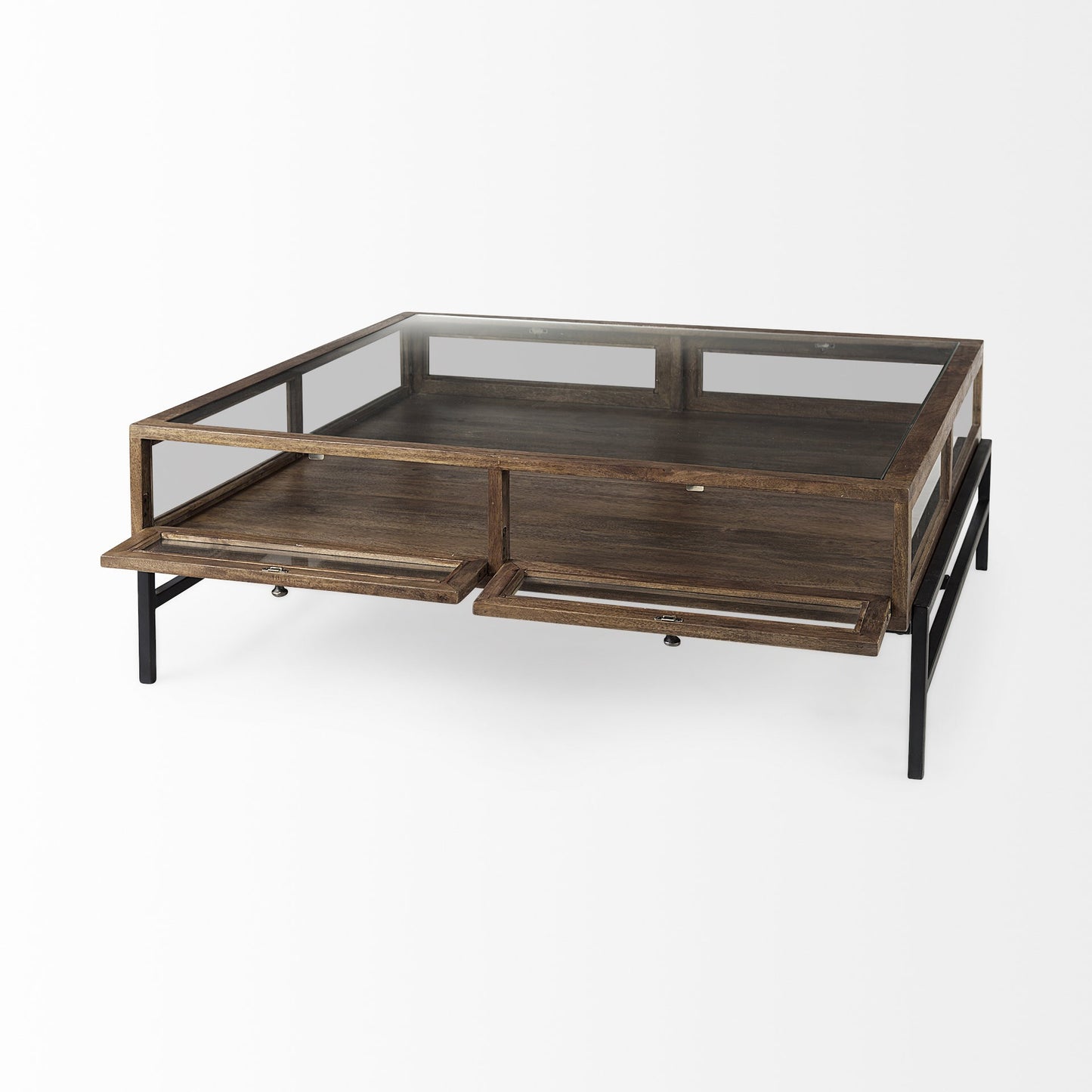 Rustic Dark Brown Brown Shadowbox Coffee Table By Homeroots | Coffee Tables | Modishstore - 6