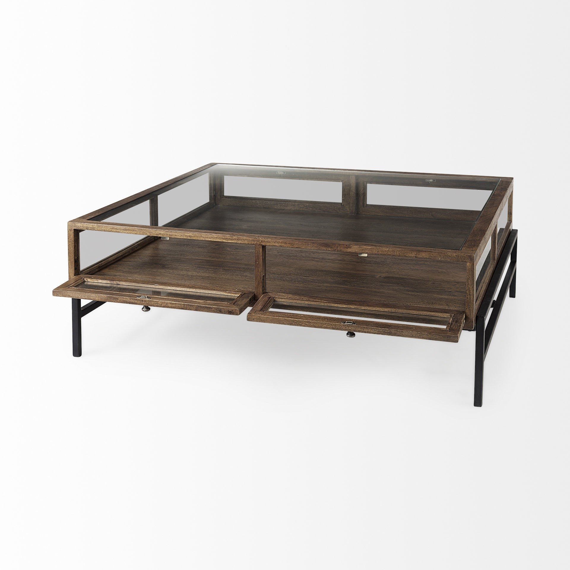 Rustic Dark Brown Brown Shadowbox Coffee Table By Homeroots | Coffee Tables | Modishstore - 6