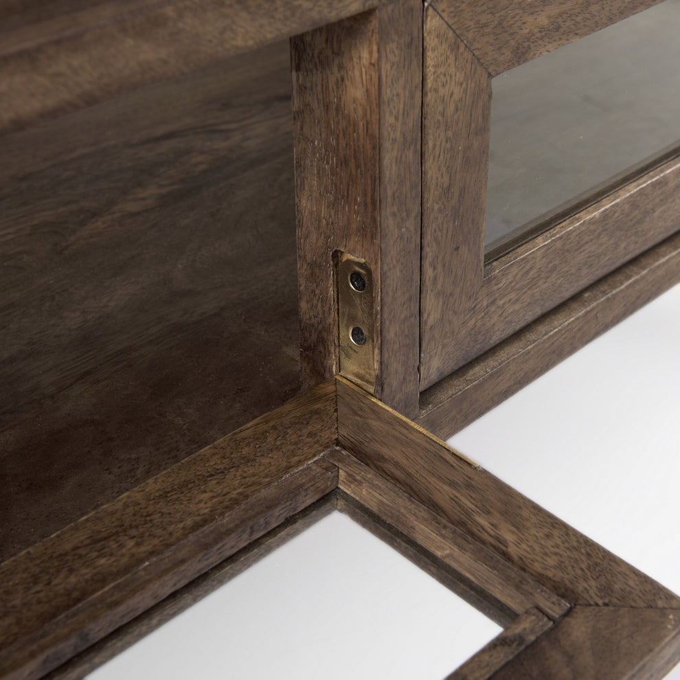 Rustic Dark Brown Brown Shadowbox Coffee Table By Homeroots | Coffee Tables | Modishstore - 9