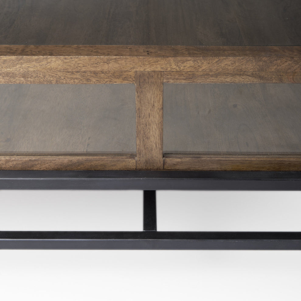 Rustic Dark Brown Brown Shadowbox Coffee Table By Homeroots | Coffee Tables | Modishstore - 2