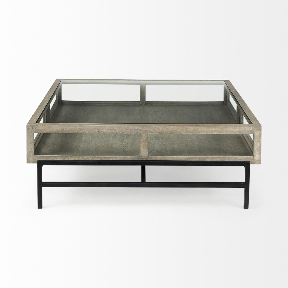 Rustic Gray Brown Shadowbox Coffee Table By Homeroots | Coffee Tables | Modishstore - 4