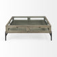 Rustic Gray Brown Shadowbox Coffee Table By Homeroots