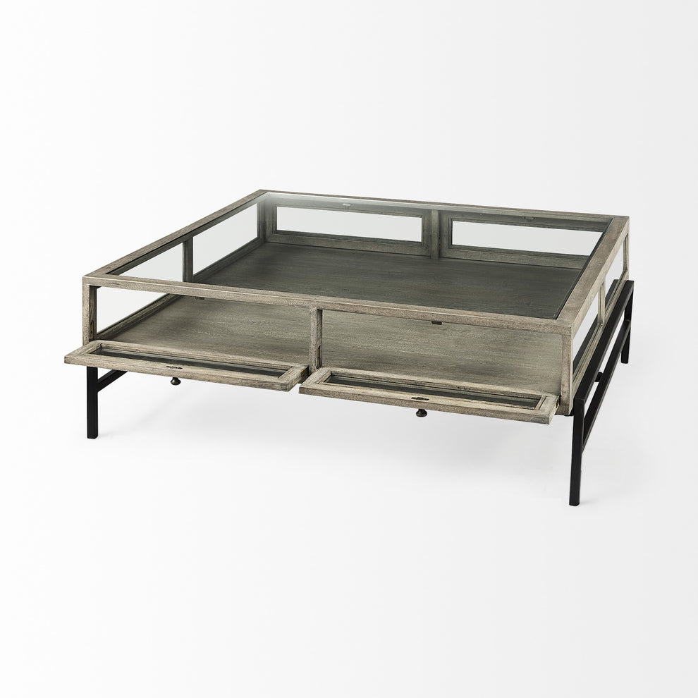 Rustic Gray Brown Shadowbox Coffee Table By Homeroots | Coffee Tables | Modishstore - 6