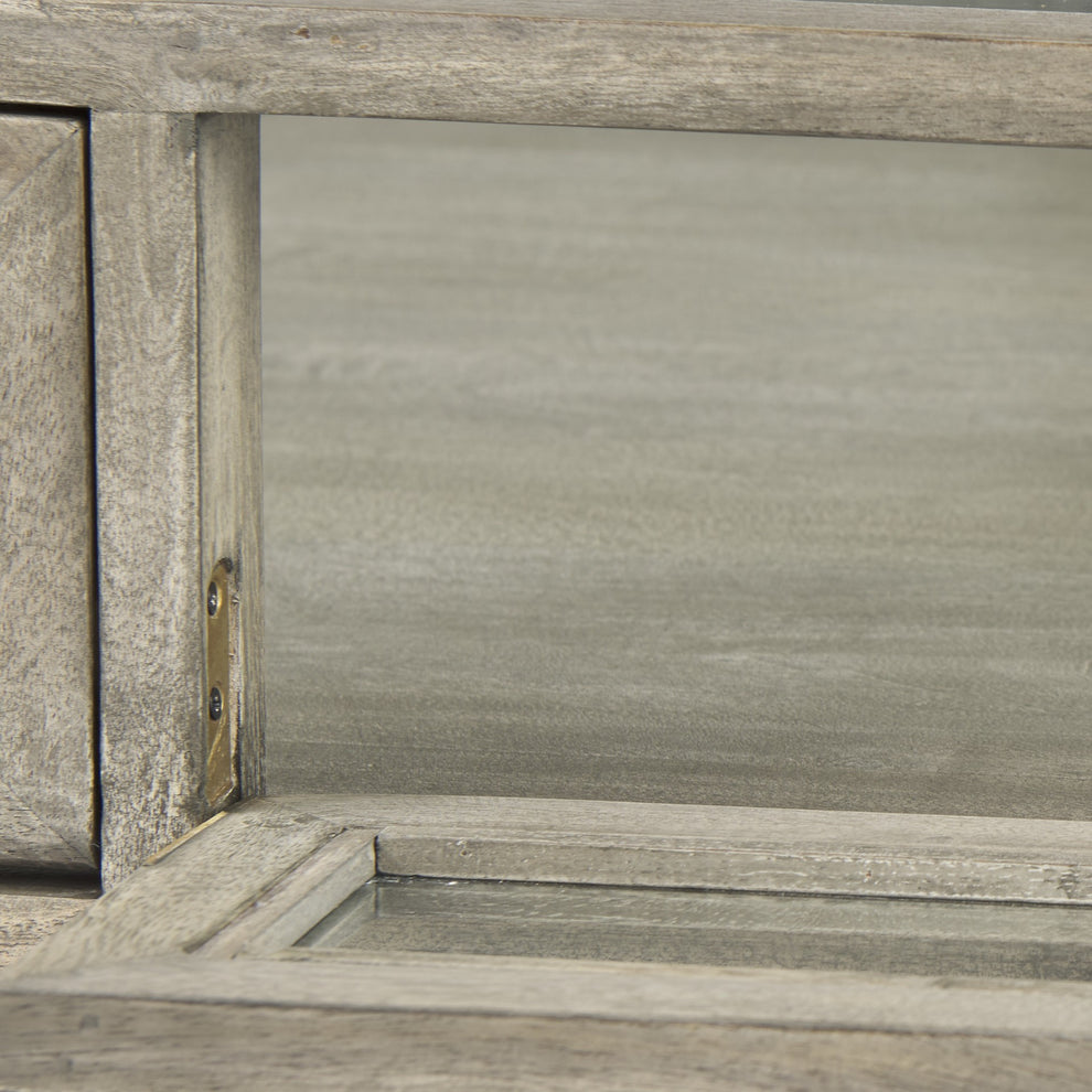 Rustic Gray Brown Shadowbox Coffee Table By Homeroots | Coffee Tables | Modishstore - 2