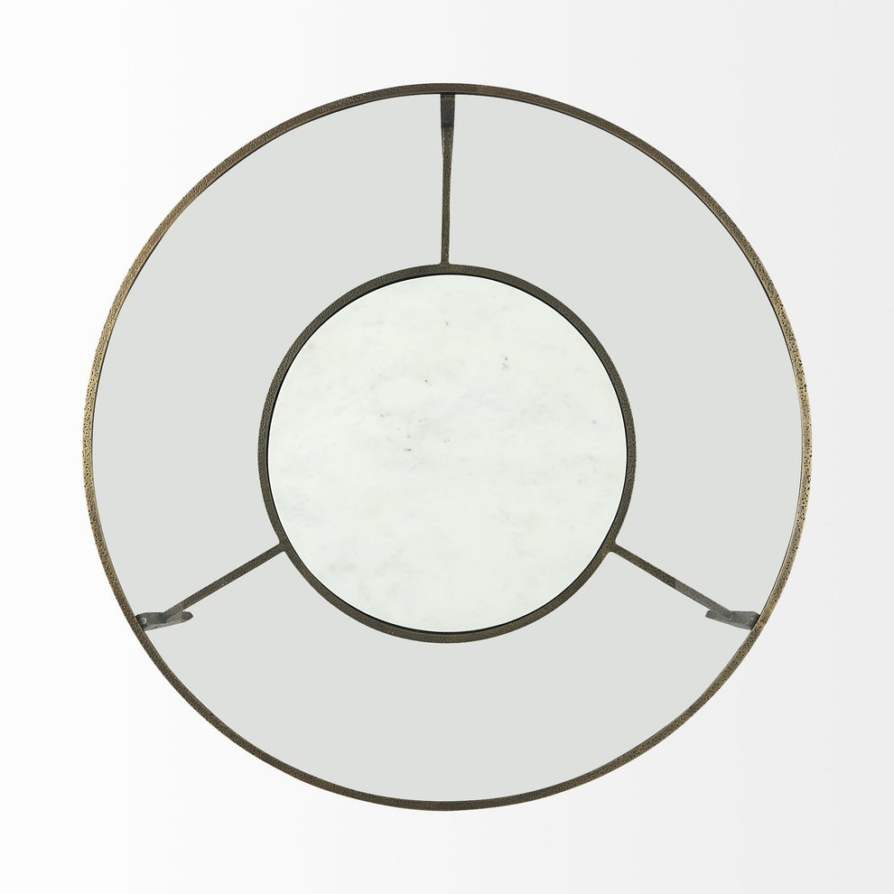 Iron Glass and Marble Round Coffee Table By Homeroots | Coffee Tables | Modishstore - 7