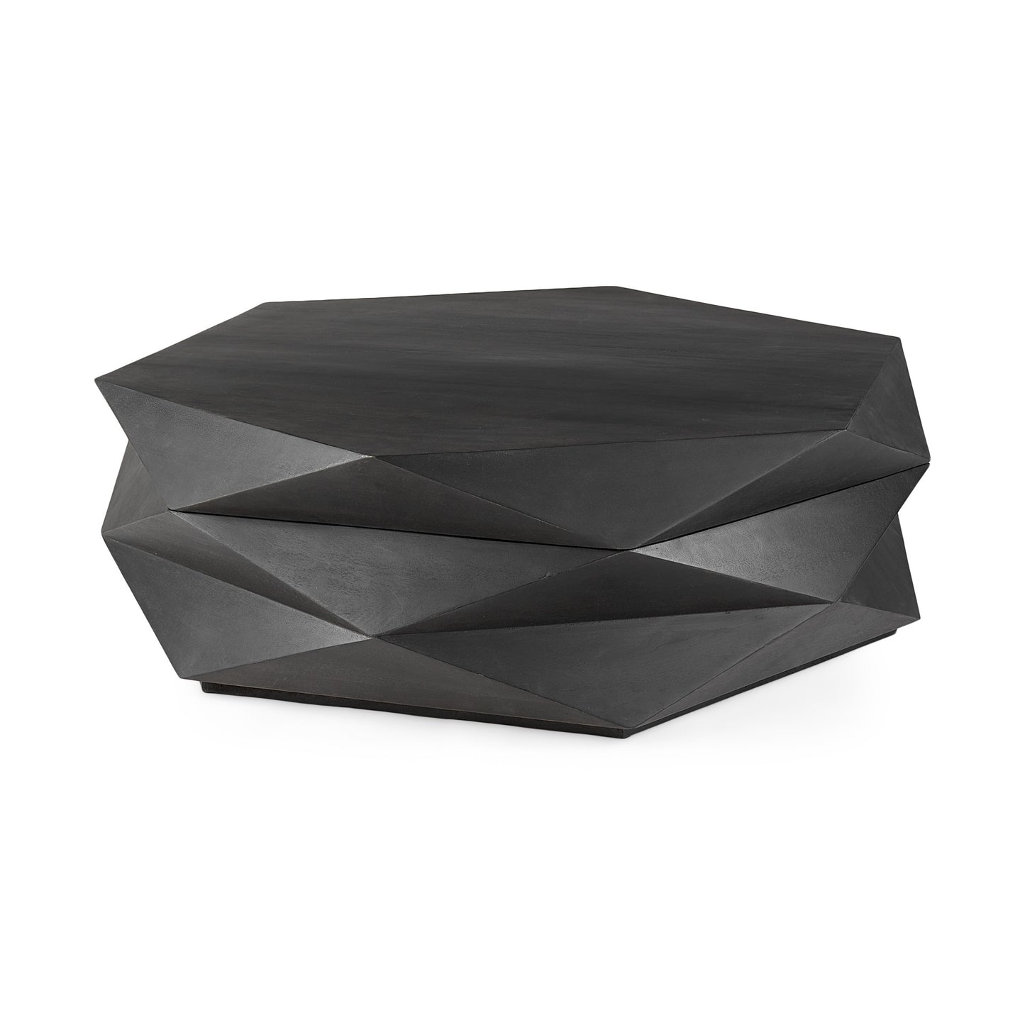Mod Geometric Black Solid Wood Coffee Table By Homeroots | Coffee Tables | Modishstore