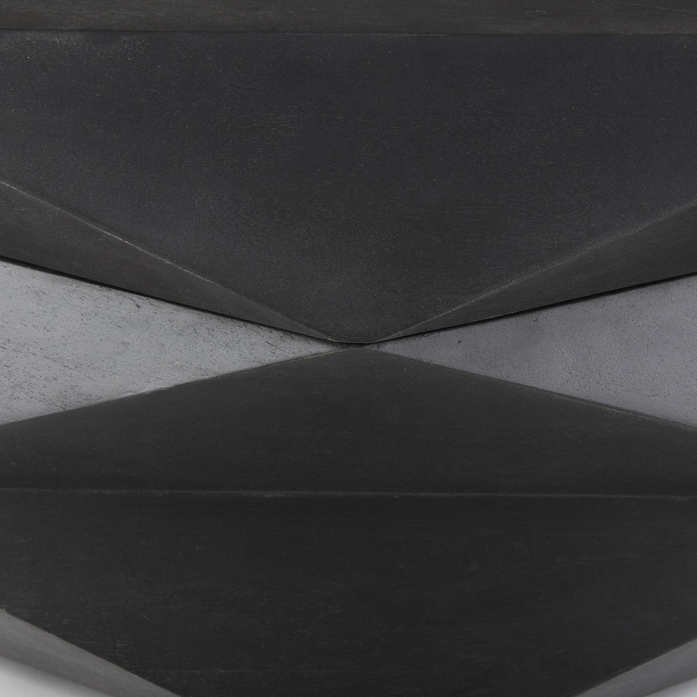 Mod Geometric Black Solid Wood Coffee Table By Homeroots | Coffee Tables | Modishstore - 6