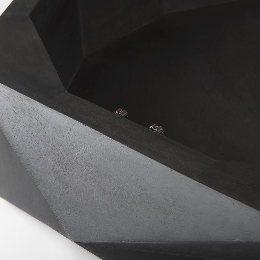 Mod Geometric Black Solid Wood Coffee Table By Homeroots | Coffee Tables | Modishstore - 8