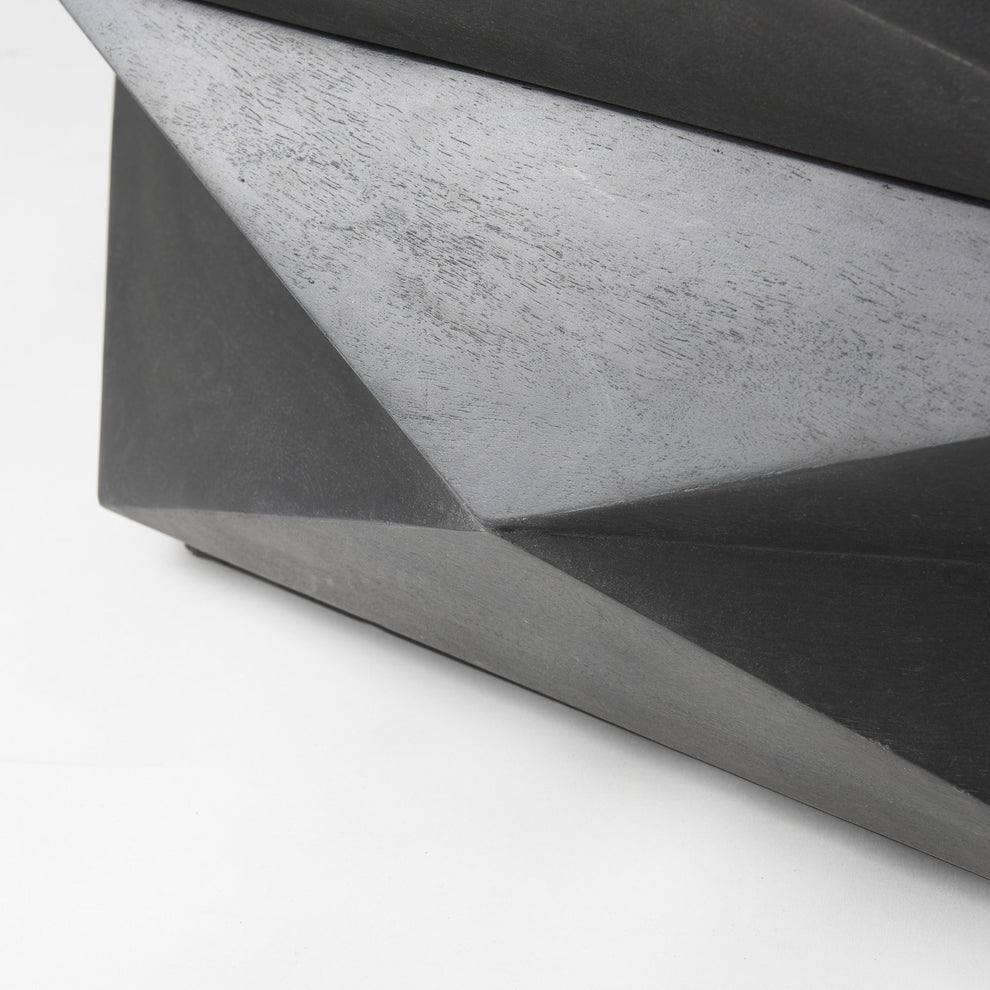 Mod Geometric Black Solid Wood Coffee Table By Homeroots | Coffee Tables | Modishstore - 9