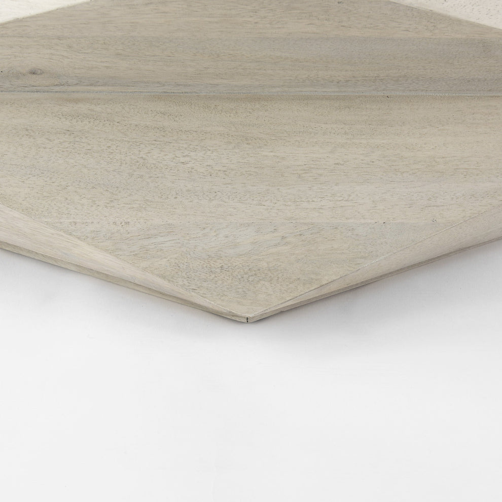 Mod Geometric Whitewash Solid Wood Coffee Table By Homeroots | Coffee Tables | Modishstore - 9
