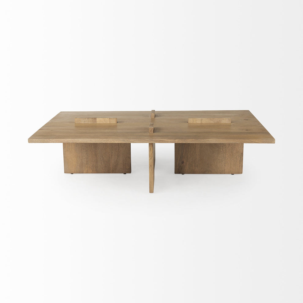 34" Natural Rectangular Coffee Table By Homeroots | Coffee Tables | Modishstore - 2