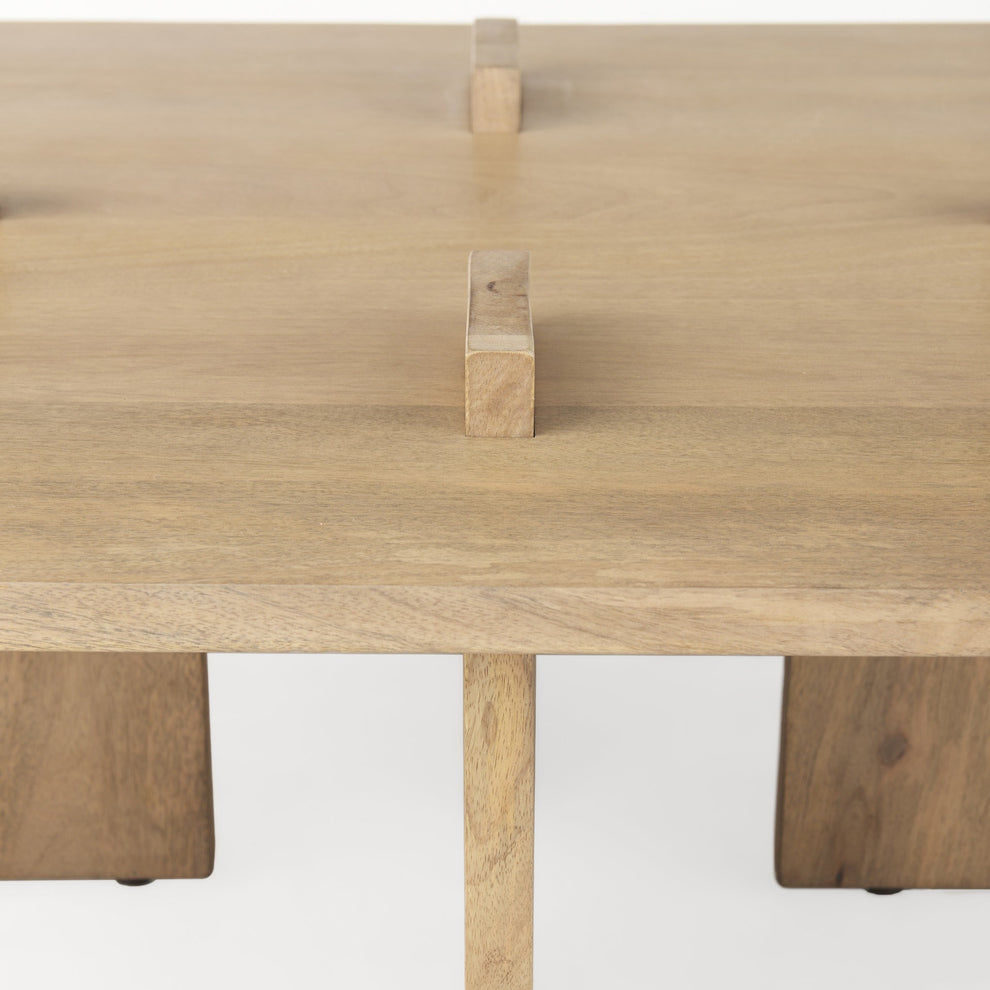 34" Natural Rectangular Coffee Table By Homeroots | Coffee Tables | Modishstore - 8