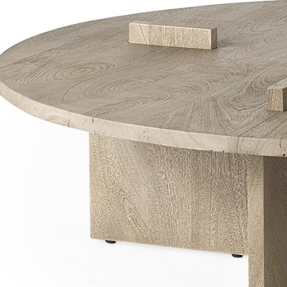 Cool Gray Brown Round Wooden Coffee Table By Homeroots | Coffee Tables | Modishstore - 5