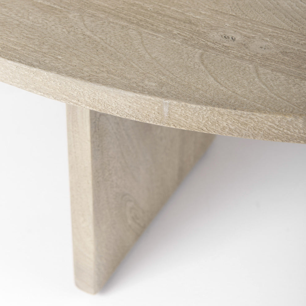 Cool Gray Brown Round Wooden Coffee Table By Homeroots | Coffee Tables | Modishstore - 7