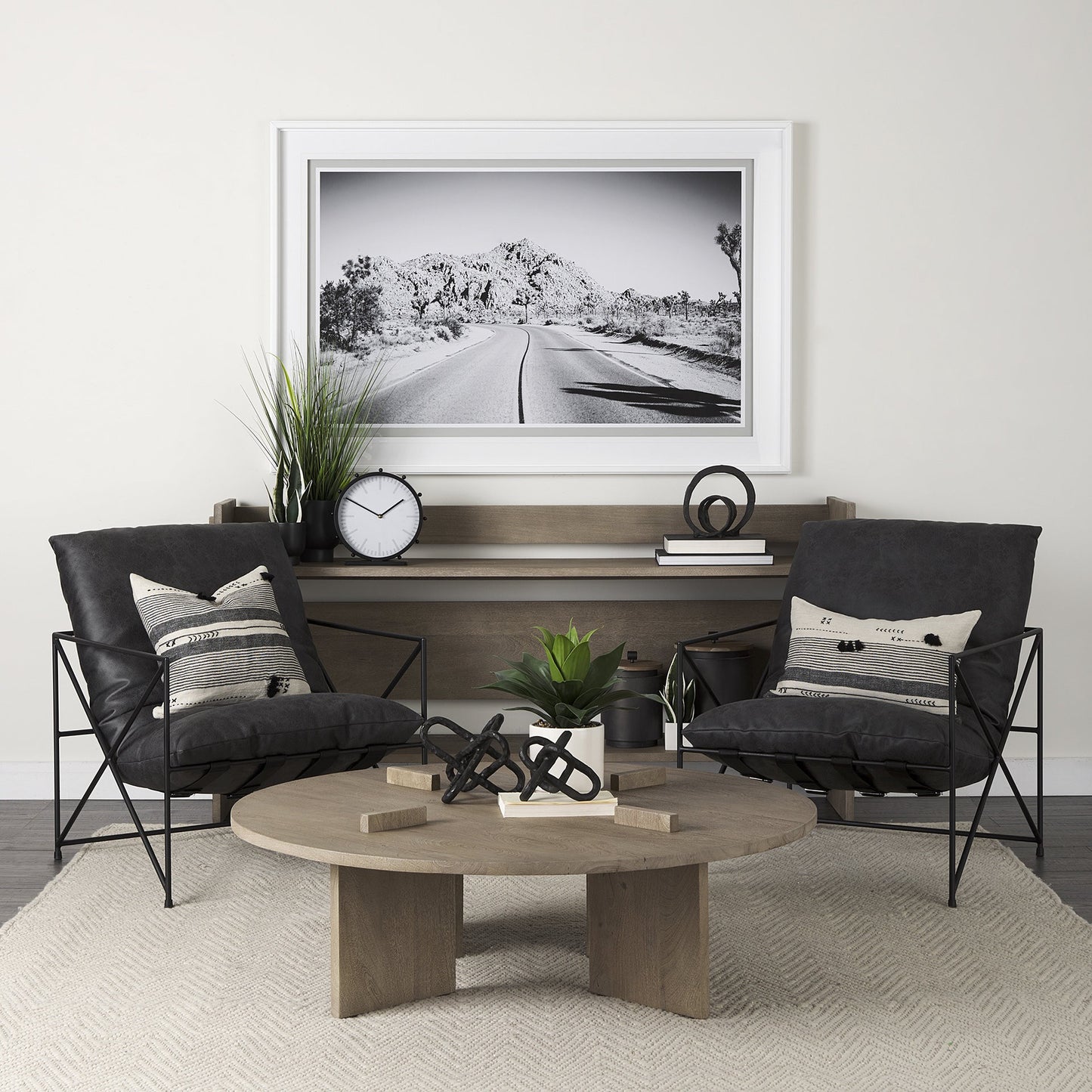Cool Gray Brown Round Wooden Coffee Table By Homeroots