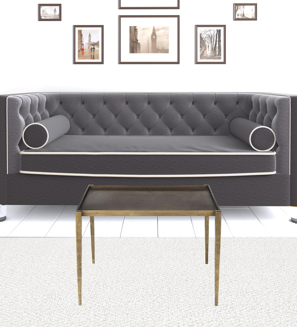 Dark Brown and Antiqued Gold Coffee Table By Homeroots | Coffee Tables | Modishstore - 7