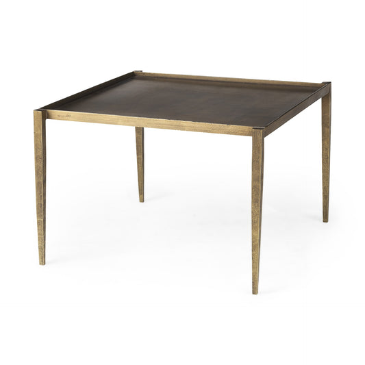 Dark Brown and Antiqued Gold Coffee Table By Homeroots | Coffee Tables | Modishstore