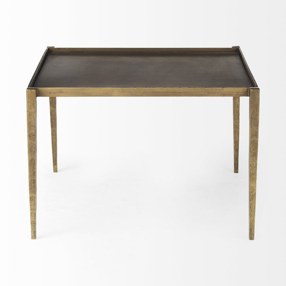 Dark Brown and Antiqued Gold Coffee Table By Homeroots | Coffee Tables | Modishstore - 3