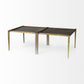 Dark Brown and Antiqued Gold Coffee Table By Homeroots