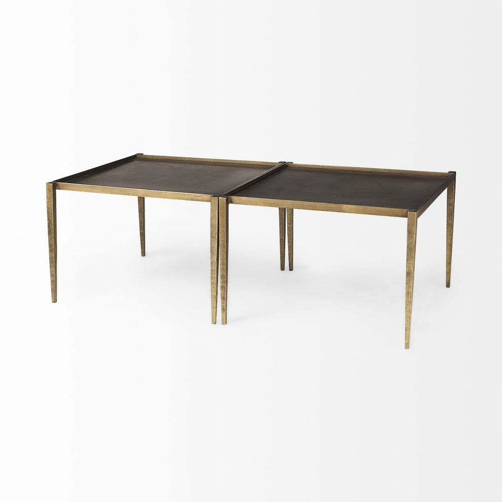 Dark Brown and Antiqued Gold Coffee Table By Homeroots | Coffee Tables | Modishstore - 8