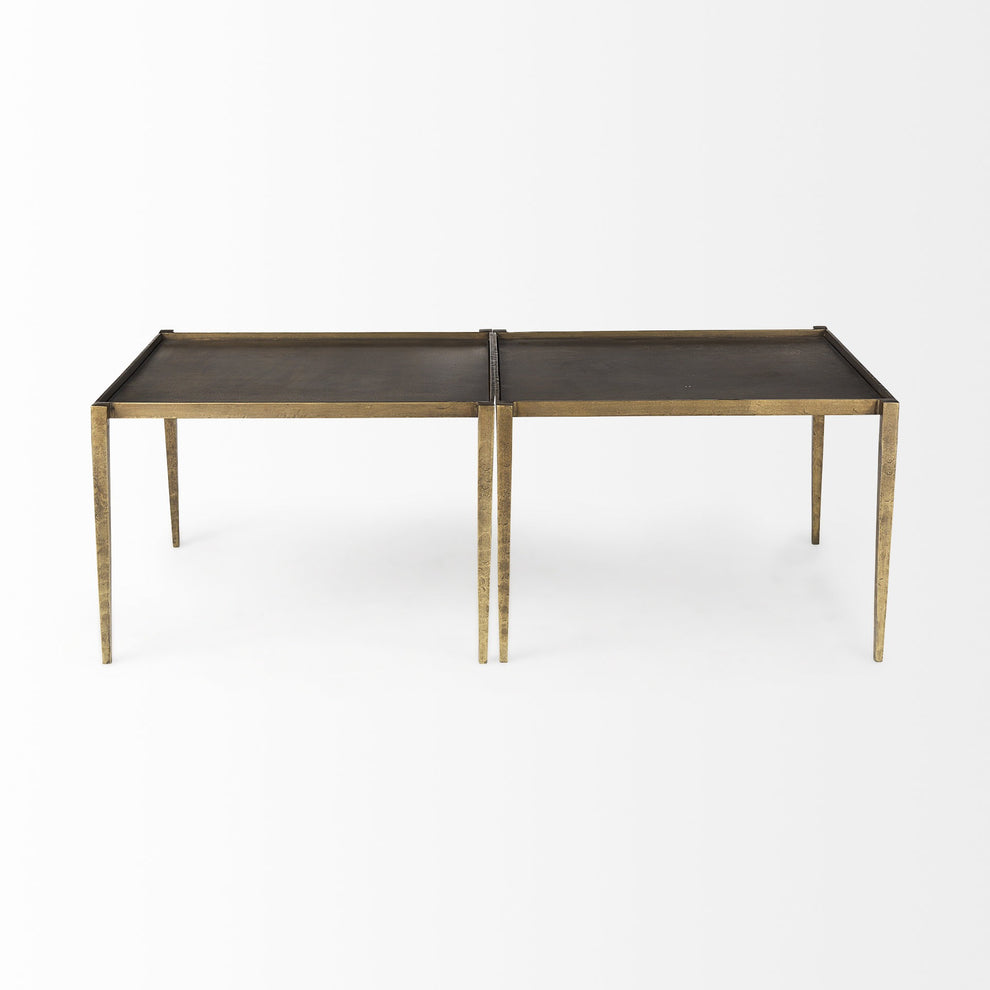 Dark Brown and Antiqued Gold Coffee Table By Homeroots | Coffee Tables | Modishstore - 6