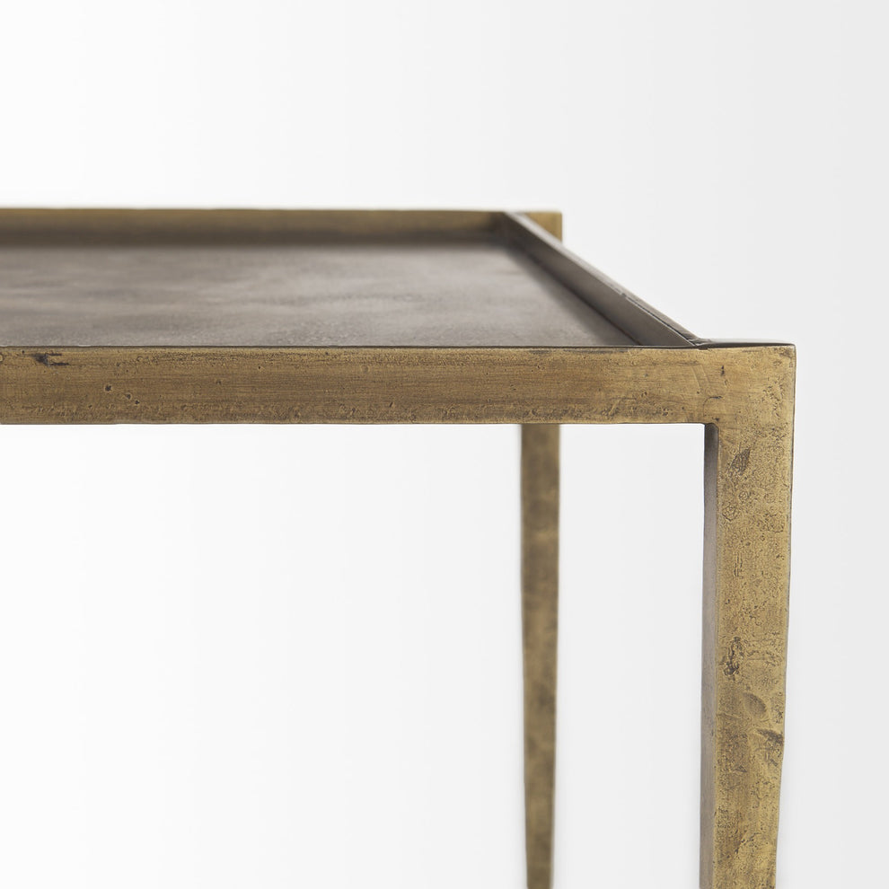 Dark Brown and Antiqued Gold Coffee Table By Homeroots | Coffee Tables | Modishstore - 9