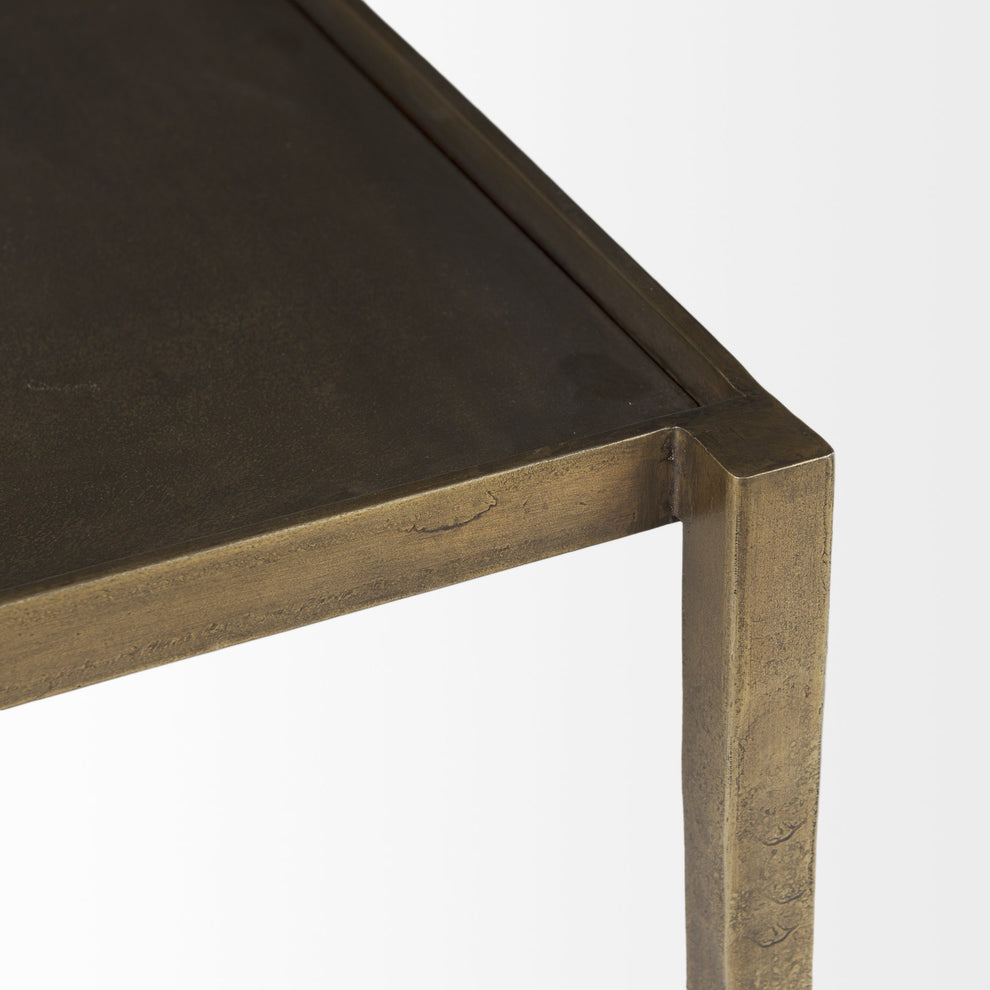 Dark Brown and Antiqued Gold Coffee Table By Homeroots | Coffee Tables | Modishstore - 2