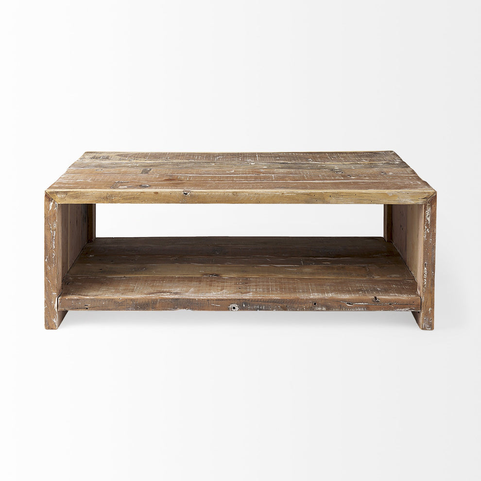 Light Brown Solid Wood Coffee Table By Homeroots | Coffee Tables | Modishstore - 3