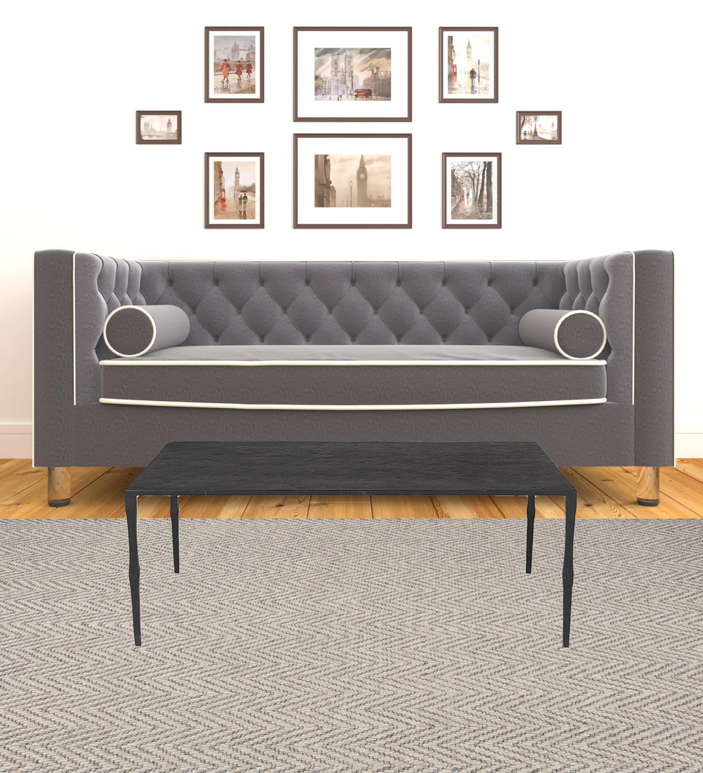 Minimal Black Iron Rectangular Coffee Table By Homeroots | Coffee Tables | Modishstore - 6