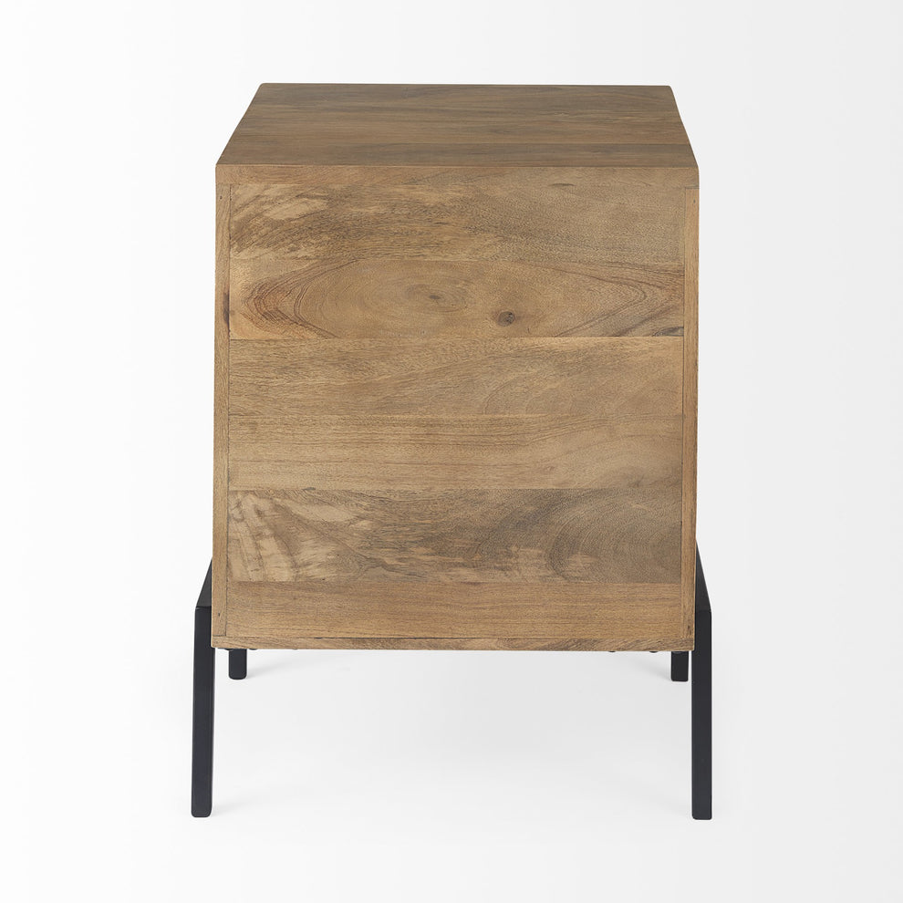 Rustic Honey Brown and Black Shadowbox Cabinet By Homeroots | Side Tables | Modishstore - 6