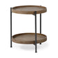 Brown Double Tier Embossed End Table By Homeroots | End Tables | Modishstore