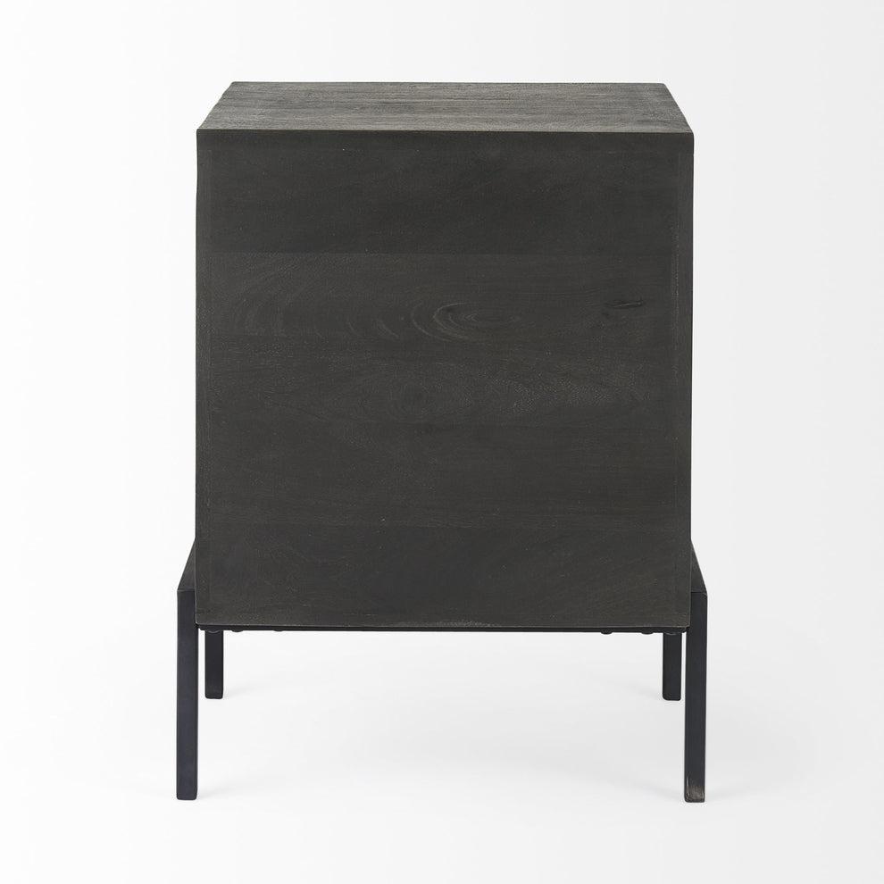 Rustic Black on Black Shadowbox Cabinet By Homeroots | Side Tables | Modishstore - 6