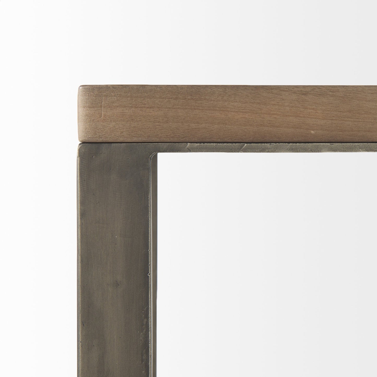 Modern Light Wash And Nickel C Shape Tv Table By Homeroots | End Tables | Modishstore - 8