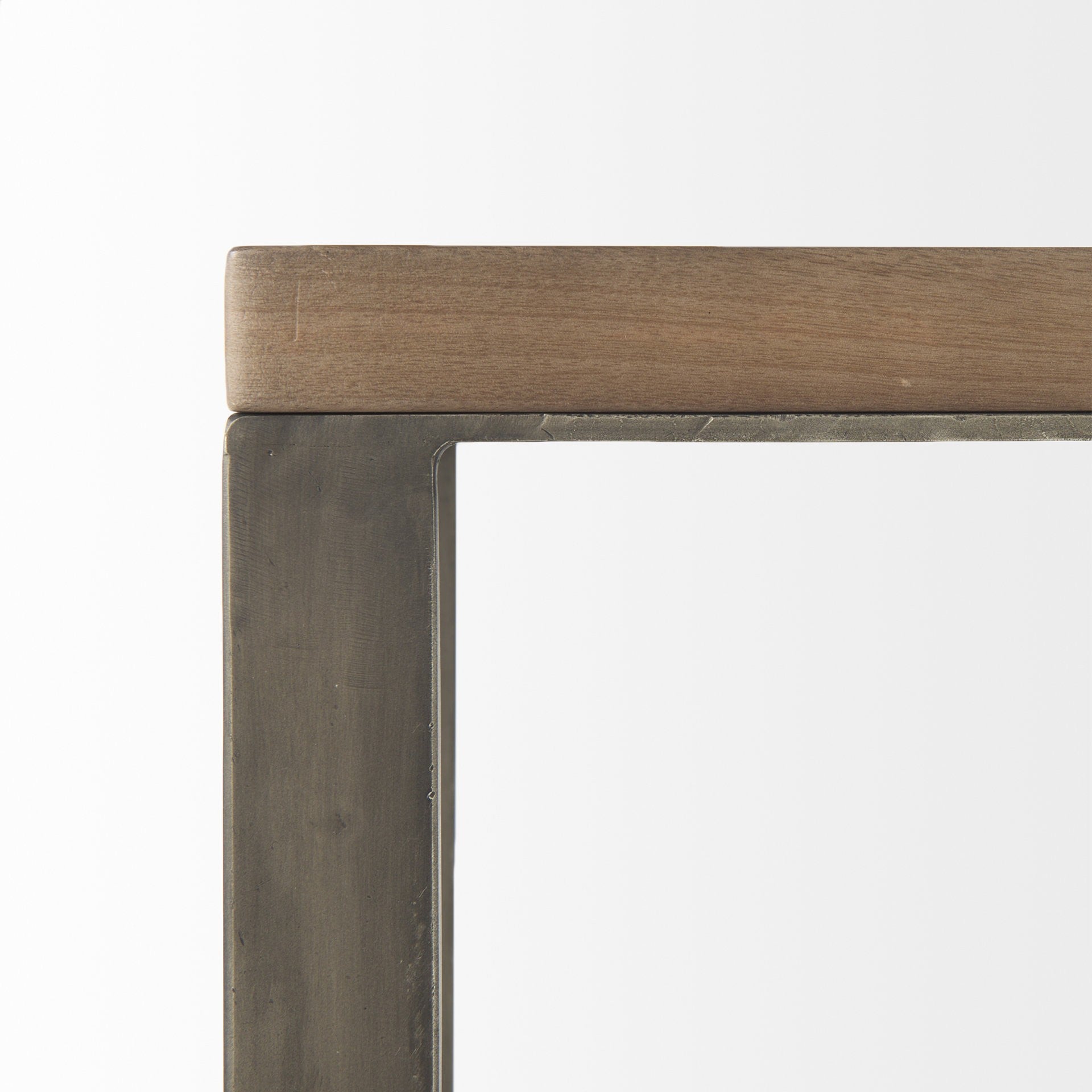 Modern Light Wash And Nickel C Shape Tv Table By Homeroots | End Tables | Modishstore - 8