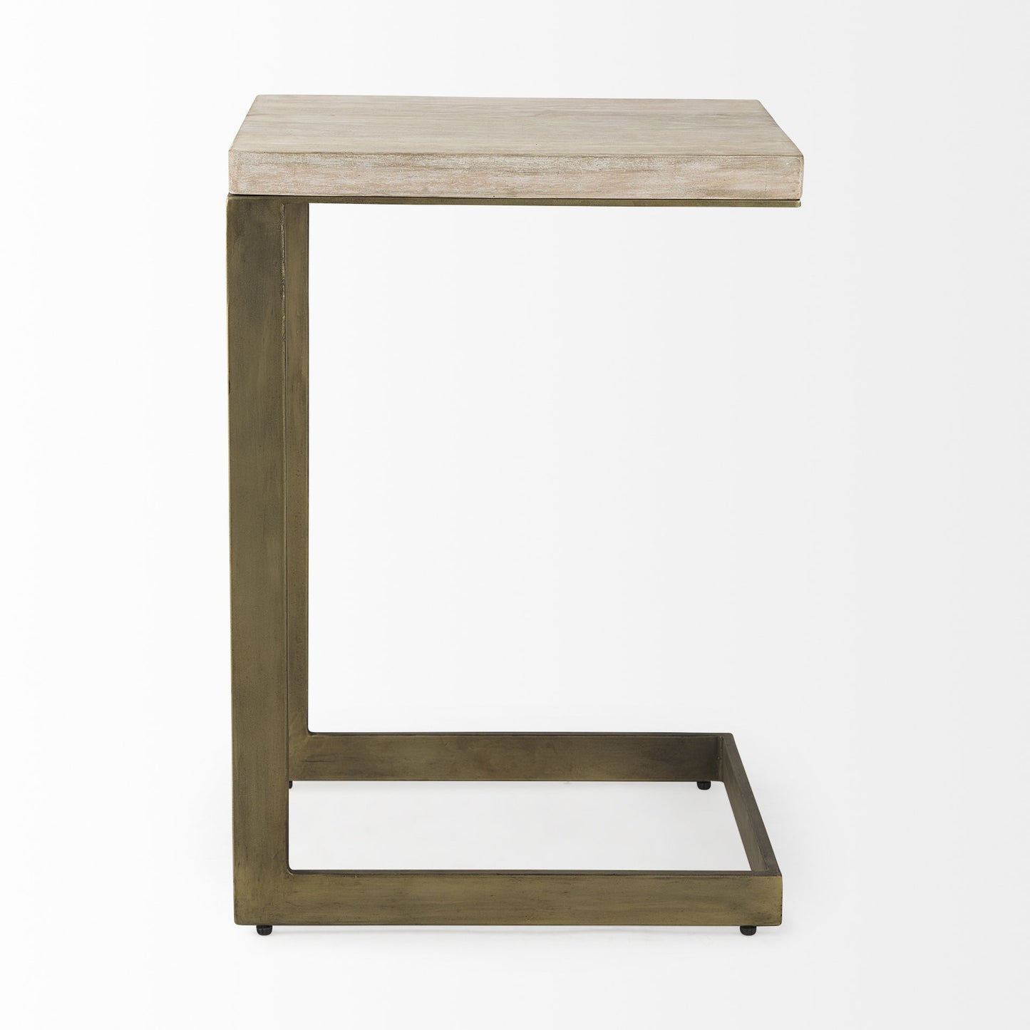 Modern Natural Wash And Golden C Shape Tv Table By Homeroots | End Tables | Modishstore - 6