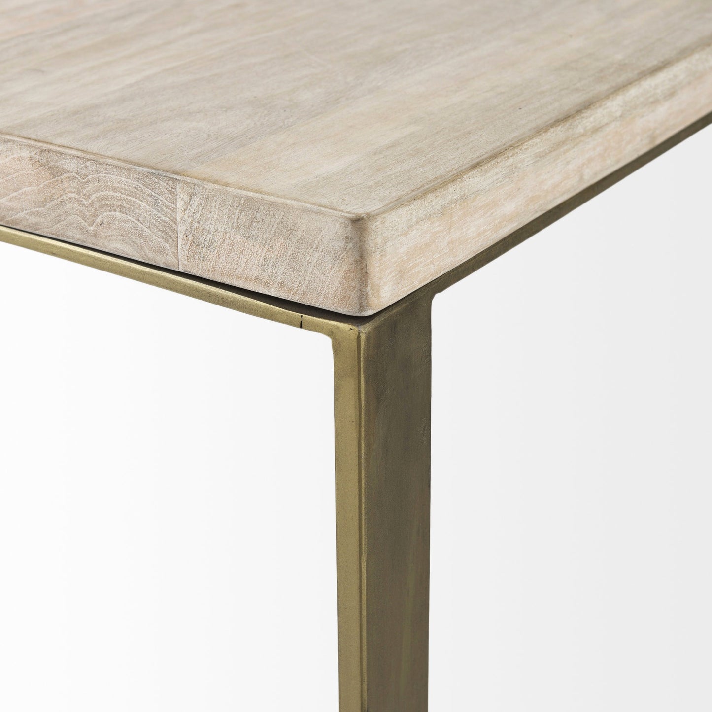 Modern Natural Wash And Golden C Shape Tv Table By Homeroots | End Tables | Modishstore - 7
