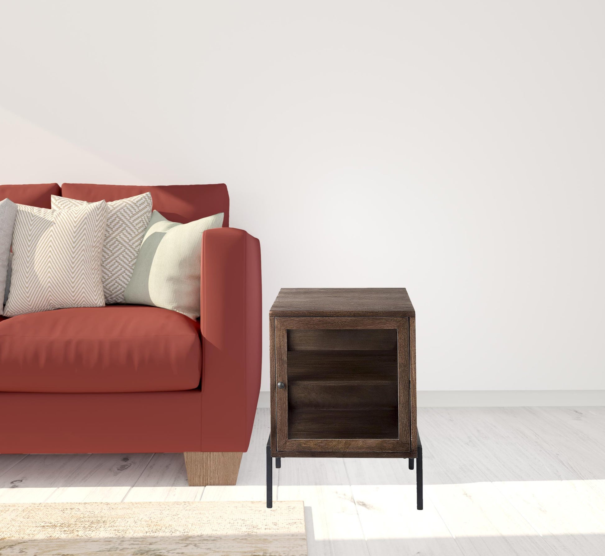 Rustic Dark Brown And Black Shadowbox Cabinet By Homeroots | End Tables | Modishstore - 6