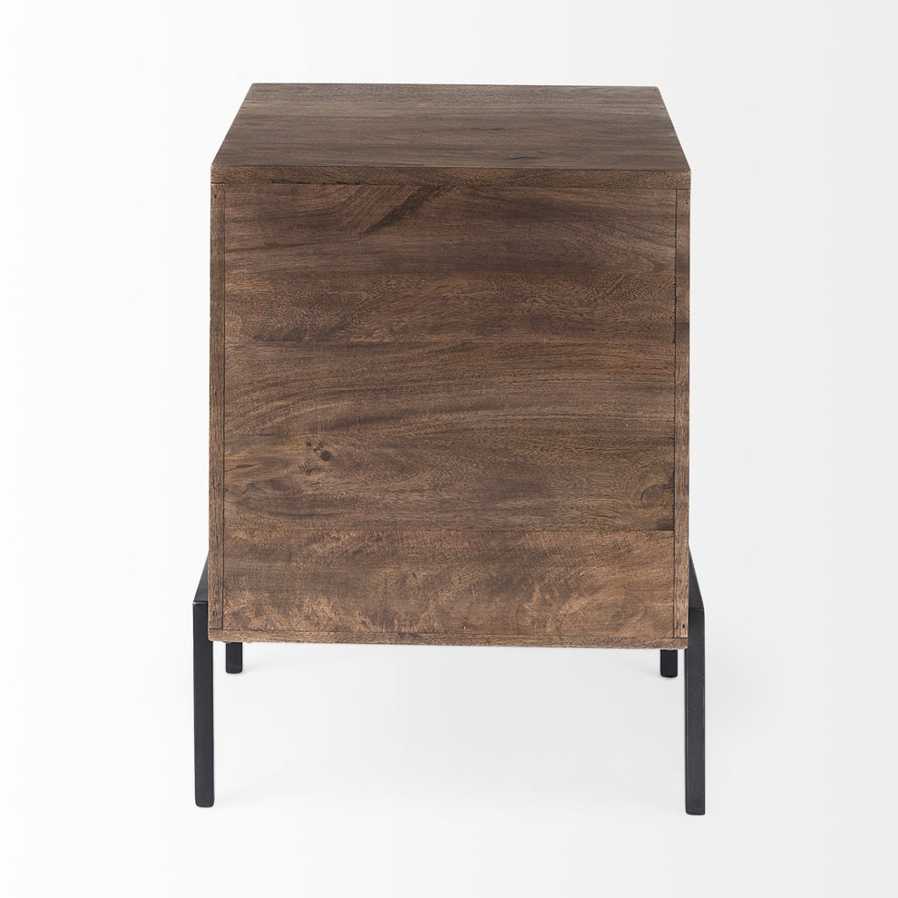 Rustic Dark Brown And Black Shadowbox Cabinet By Homeroots | End Tables | Modishstore - 5