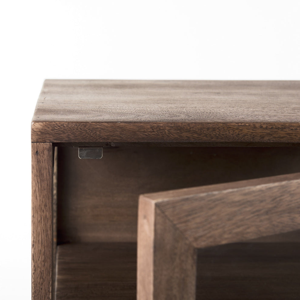 Rustic Dark Brown And Black Shadowbox Cabinet By Homeroots | End Tables | Modishstore - 7