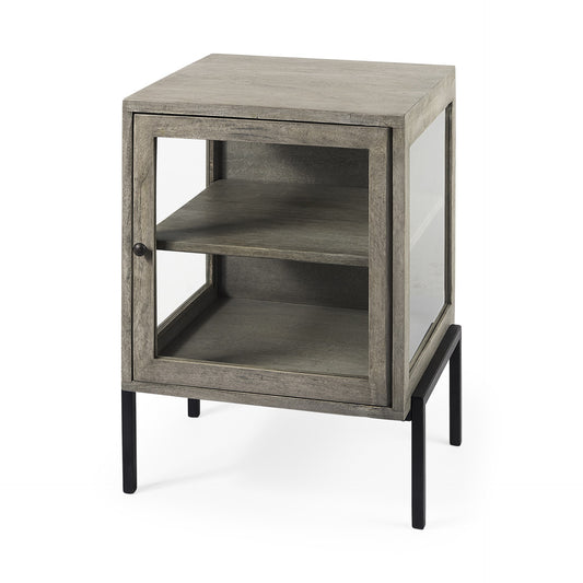 Rustic Dark Gray And Black Shadowbox Cabinet By Homeroots | End Tables | Modishstore
