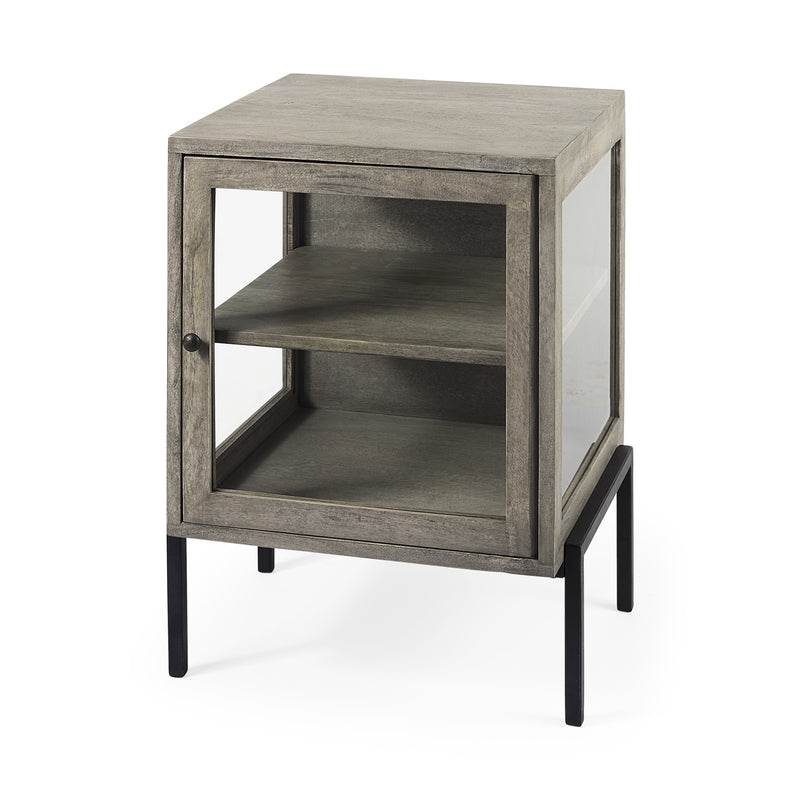 Rustic Dark Gray And Black Shadowbox Cabinet By Homeroots | End Tables | Modishstore