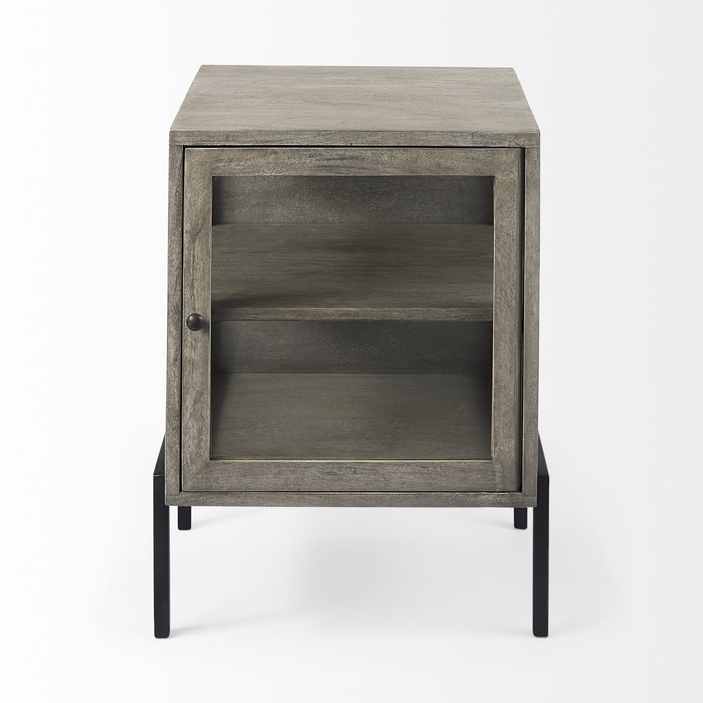 Rustic Dark Gray And Black Shadowbox Cabinet By Homeroots | End Tables | Modishstore - 2