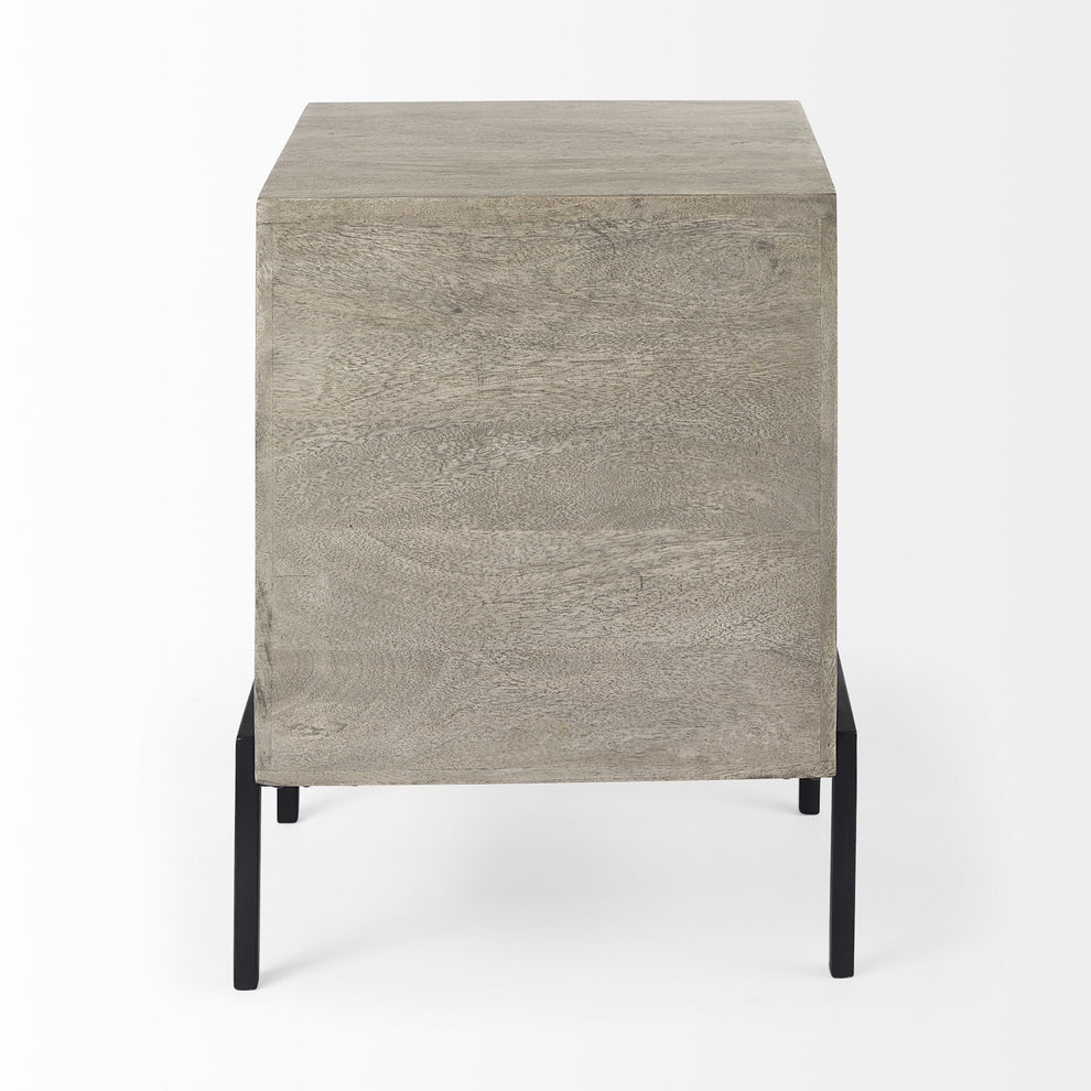 Rustic Dark Gray And Black Shadowbox Cabinet By Homeroots | End Tables | Modishstore - 5