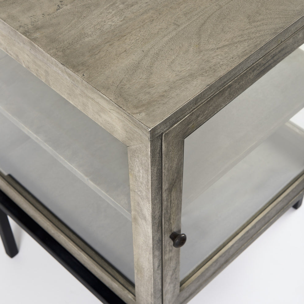 Rustic Dark Gray And Black Shadowbox Cabinet By Homeroots | End Tables | Modishstore - 9
