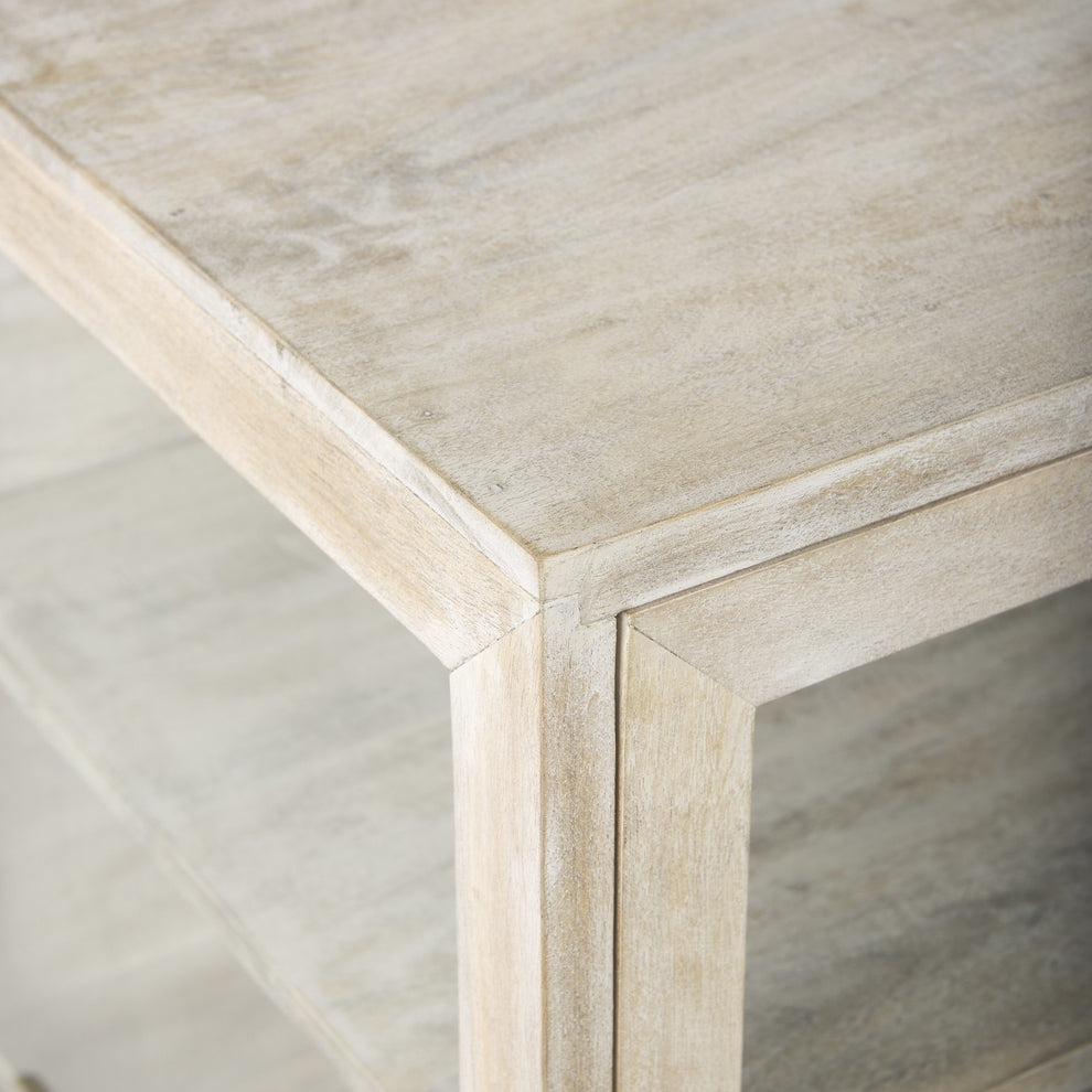 Rustic Weathered White And Gold Shadowbox Cabinet By Homeroots | End Tables | Modishstore - 8