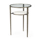 Updated Rustic Glass and Marble Antiqued Gold End Table By Homeroots | End Tables | Modishstore