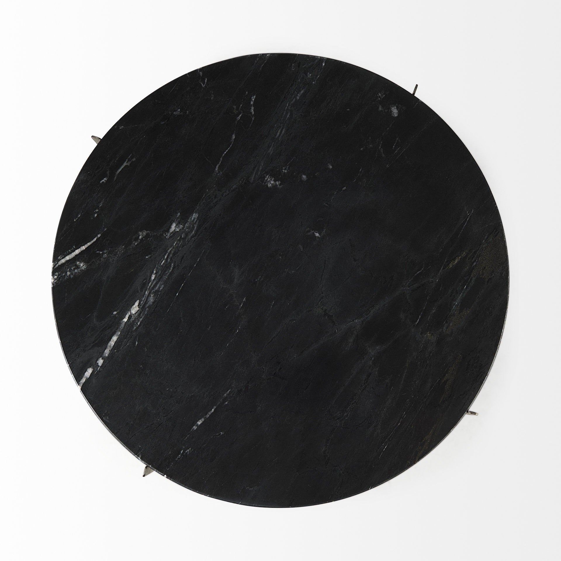 Mod Black Marble Antiqued Nickel Side Table By Homeroots | Side Tables | Modishstore - 7