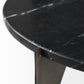 Mod Black Marble Antiqued Nickel Side Table By Homeroots