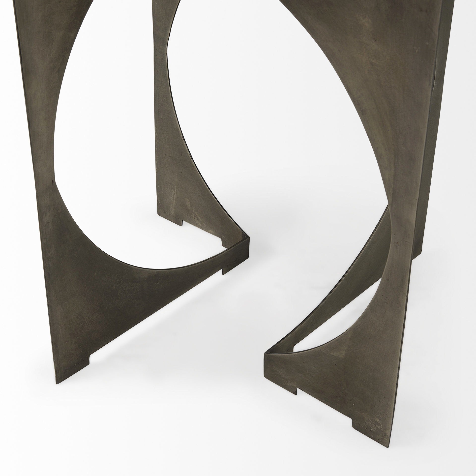 Mod Black Marble Antiqued Nickel Side Table By Homeroots | Side Tables | Modishstore - 2