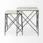 Antiqued Angular Metal and Marble End Table By Homeroots | End Tables | Modishstore - 4